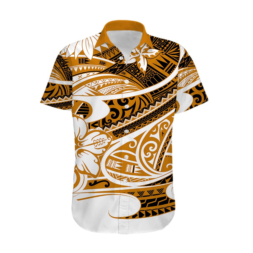 Polynesian Tribal Hawaiian Shirt Gold