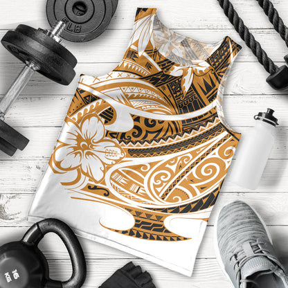 Polynesian Tribal Men Tank Top Gold