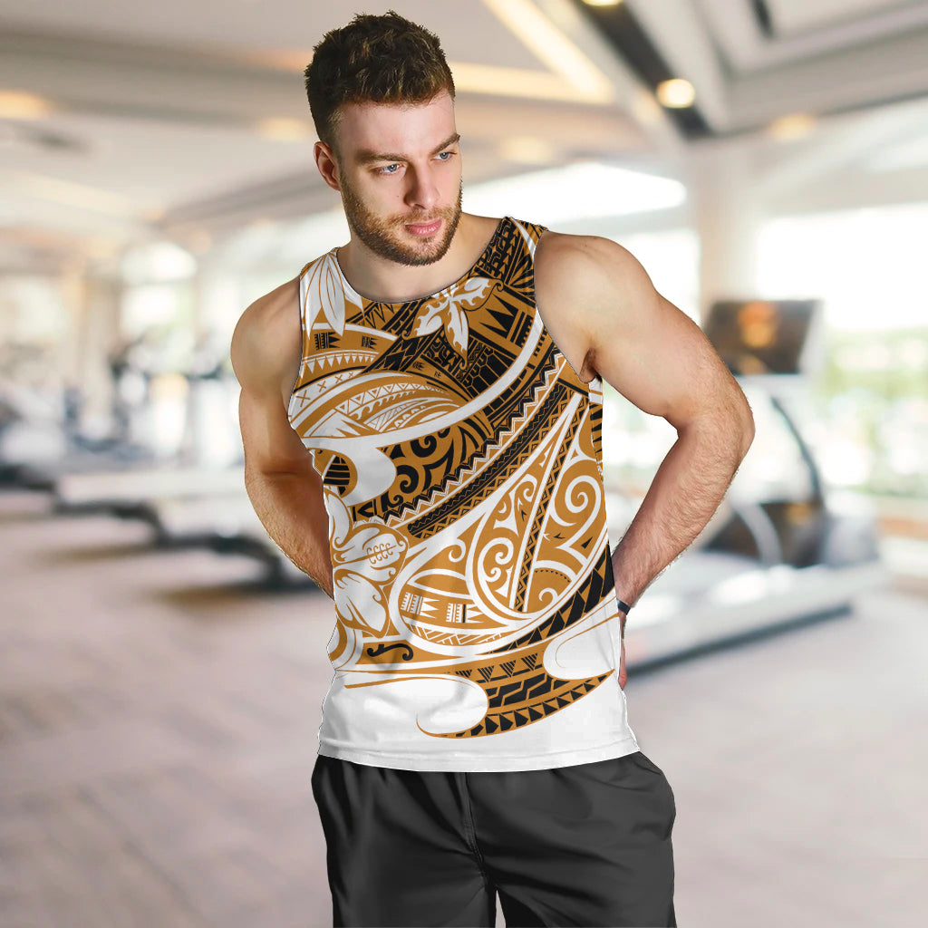 Polynesian Tribal Men Tank Top Gold