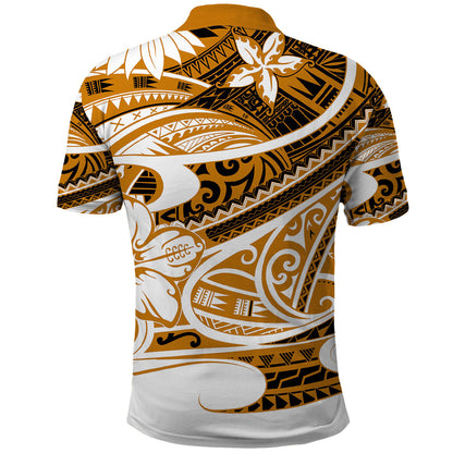 Polynesian Tribal Polo Shirt Gold