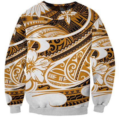 Polynesian Tribal Sweatshirt Gold