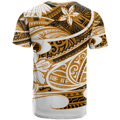 Polynesian Tribal T Shirt Gold