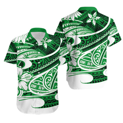 Polynesian Tribal Hawaiian Shirt Green