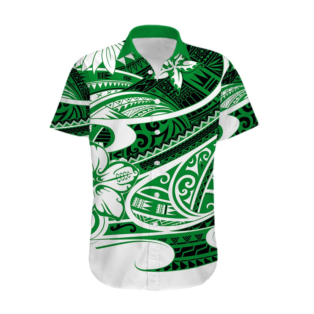 Polynesian Tribal Hawaiian Shirt Green