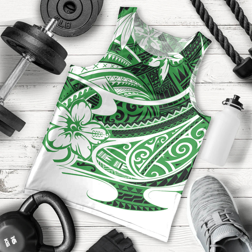 Polynesian Tribal Men Tank Top Green