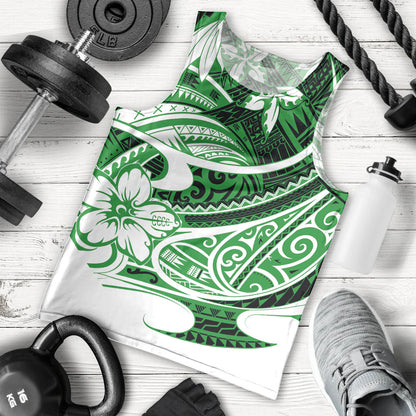 Polynesian Tribal Men Tank Top Green
