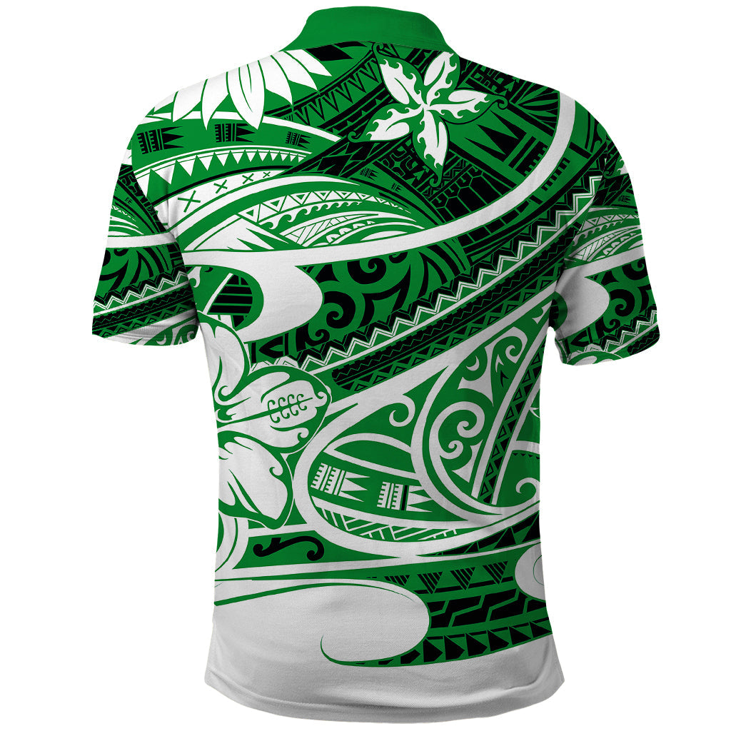 Polynesian Tribal Polo Shirt Green