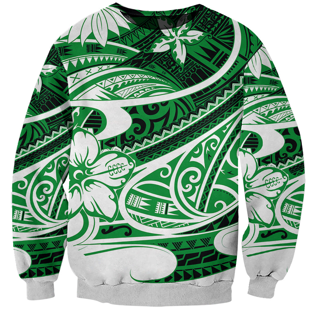 Polynesian Tribal Sweatshirt Green