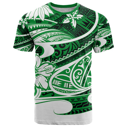 Polynesian Tribal T Shirt Green