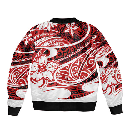 Polynesian Tribal Bomber Jacket Red