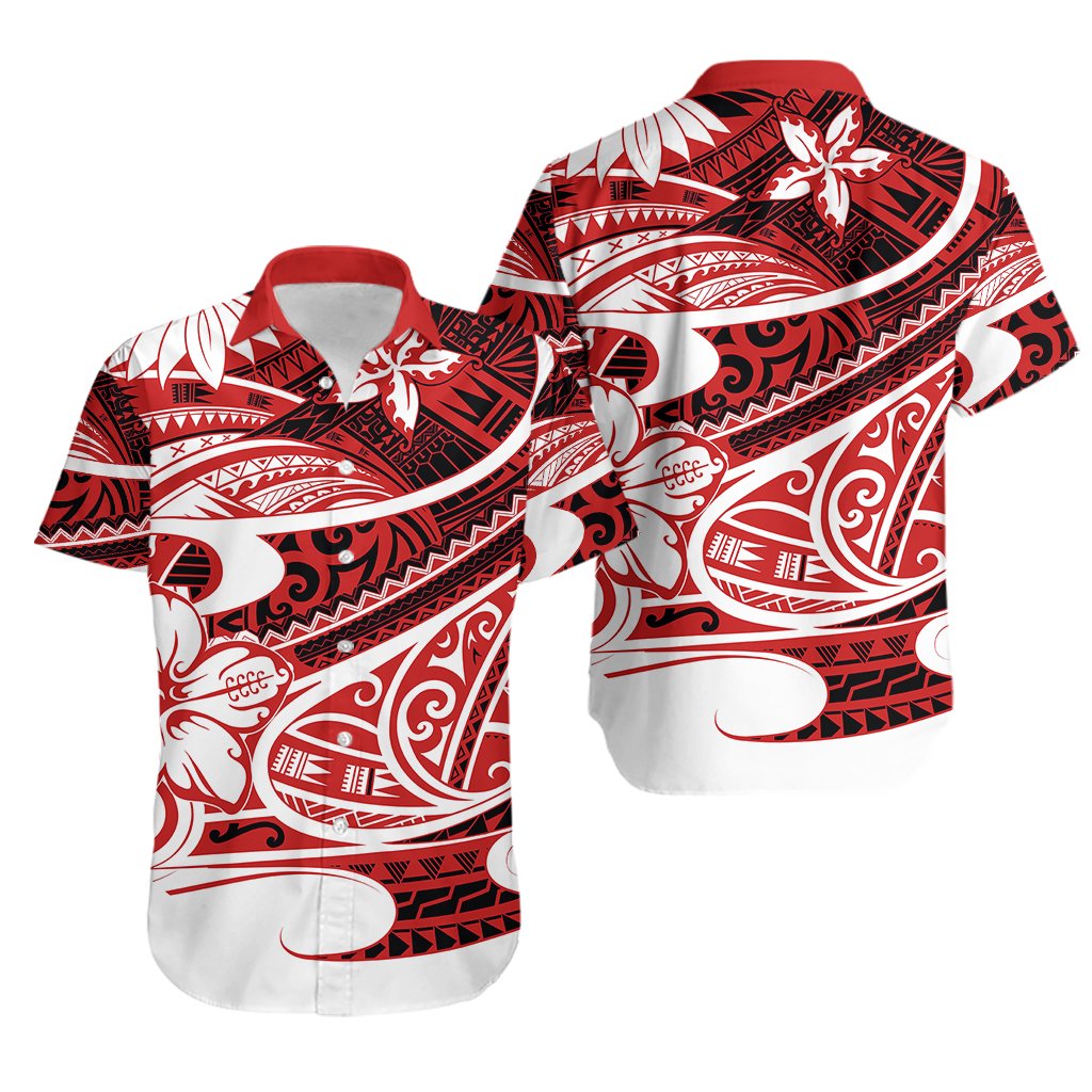 Polynesian Tribal Hawaiian Shirt Red