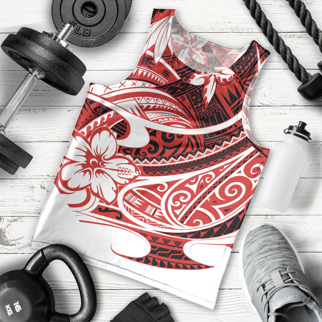 Polynesian Tribal Men Tank Top Red