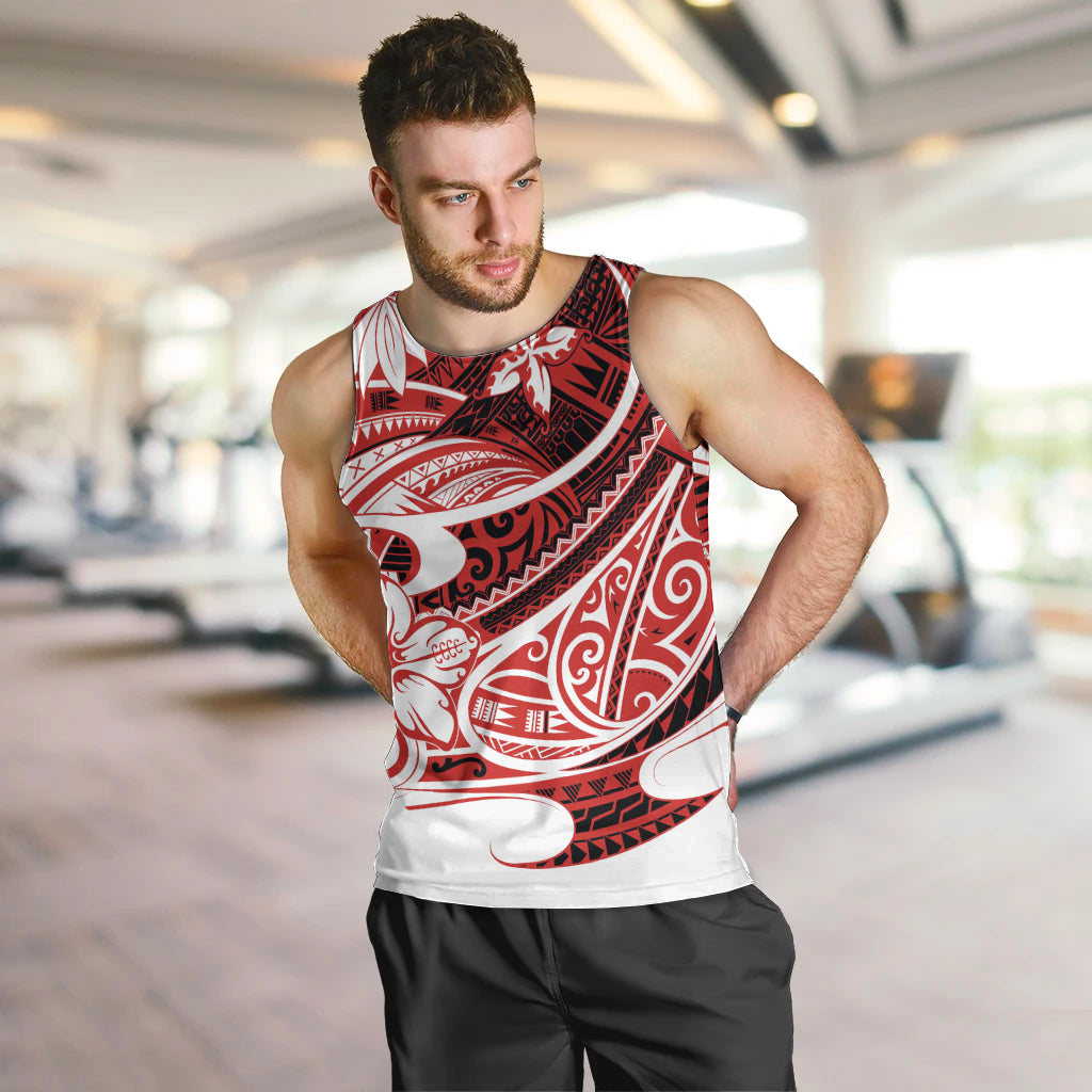 Polynesian Tribal Men Tank Top Red