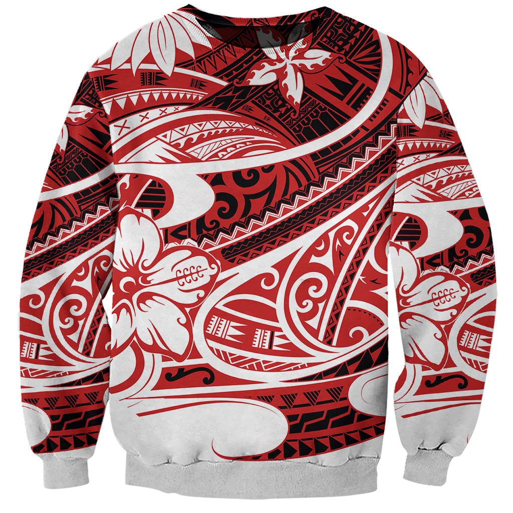 Polynesian Tribal Sweatshirt Red
