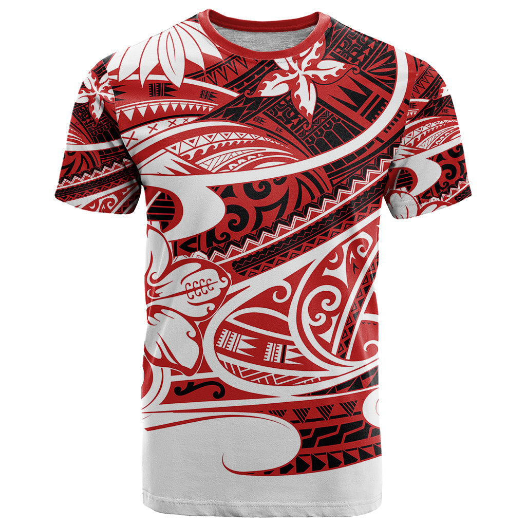 Polynesian Tribal T Shirt Red