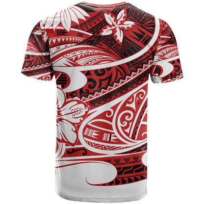 Polynesian Tribal T Shirt Red