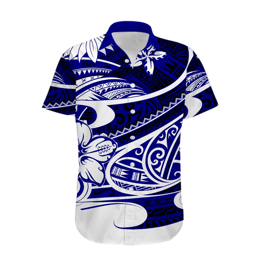 Polynesian Tribal Hawaiian Shirt Blue