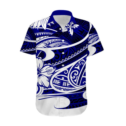 Polynesian Tribal Hawaiian Shirt Blue