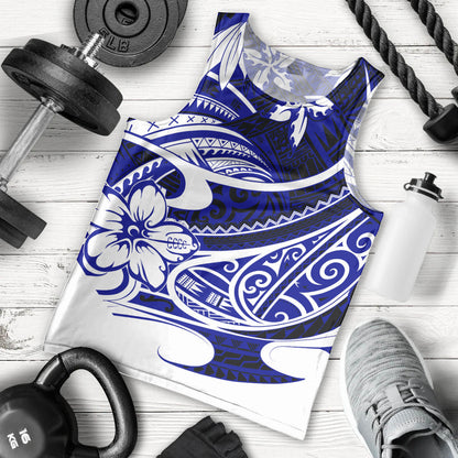 Polynesian Tribal Men Tank Top Blue