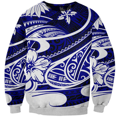 Polynesian Tribal Sweatshirt Blue