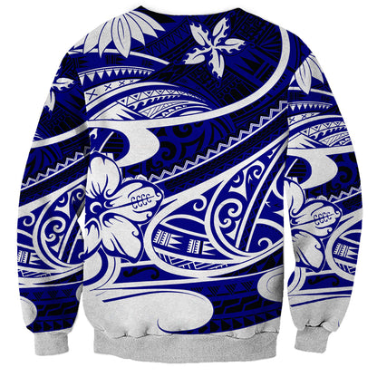 Polynesian Tribal Sweatshirt Blue