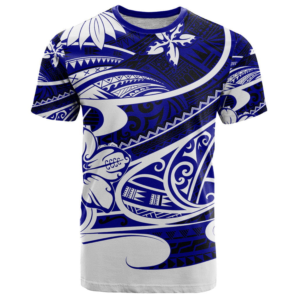 Polynesian Tribal T Shirt Blue
