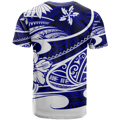 Polynesian Tribal T Shirt Blue