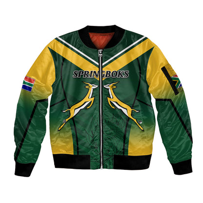 South Africa Rugby 2023 Sleeve Zip Bomber Jacket Bokke Champions