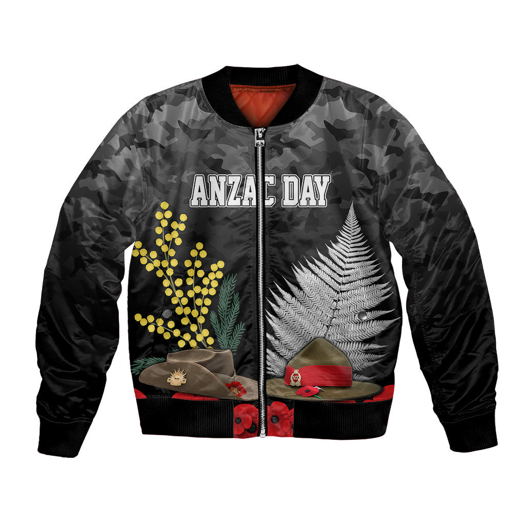 ANZAC DAY Bomber Jacket Camo Style Slouch Hats Mix Silver Fern Golden Wattle