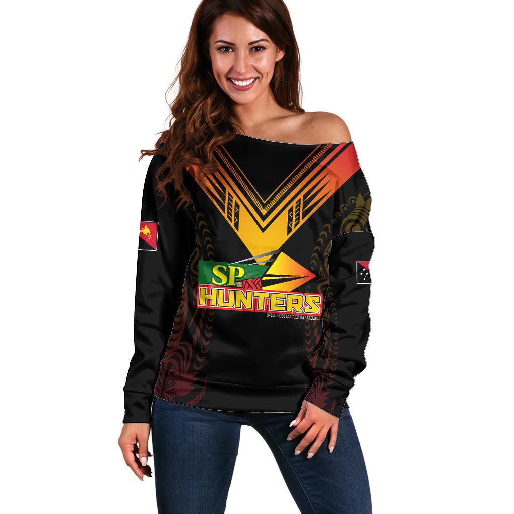 Personalised PNG Hunters Rugby Off Shoulder Sweater Motuan Style