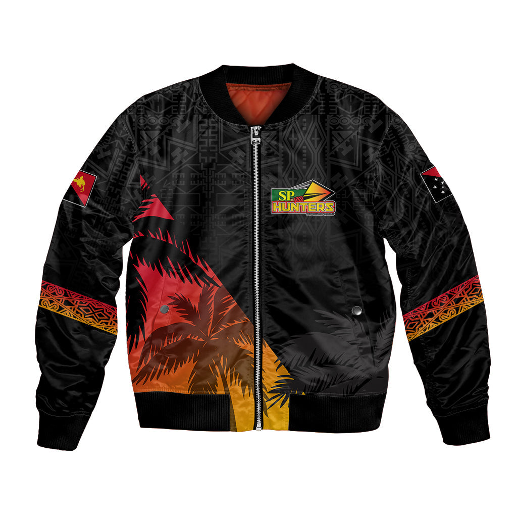 PNG Hunters Rugby Bomber Jacket Palm Trees Simple