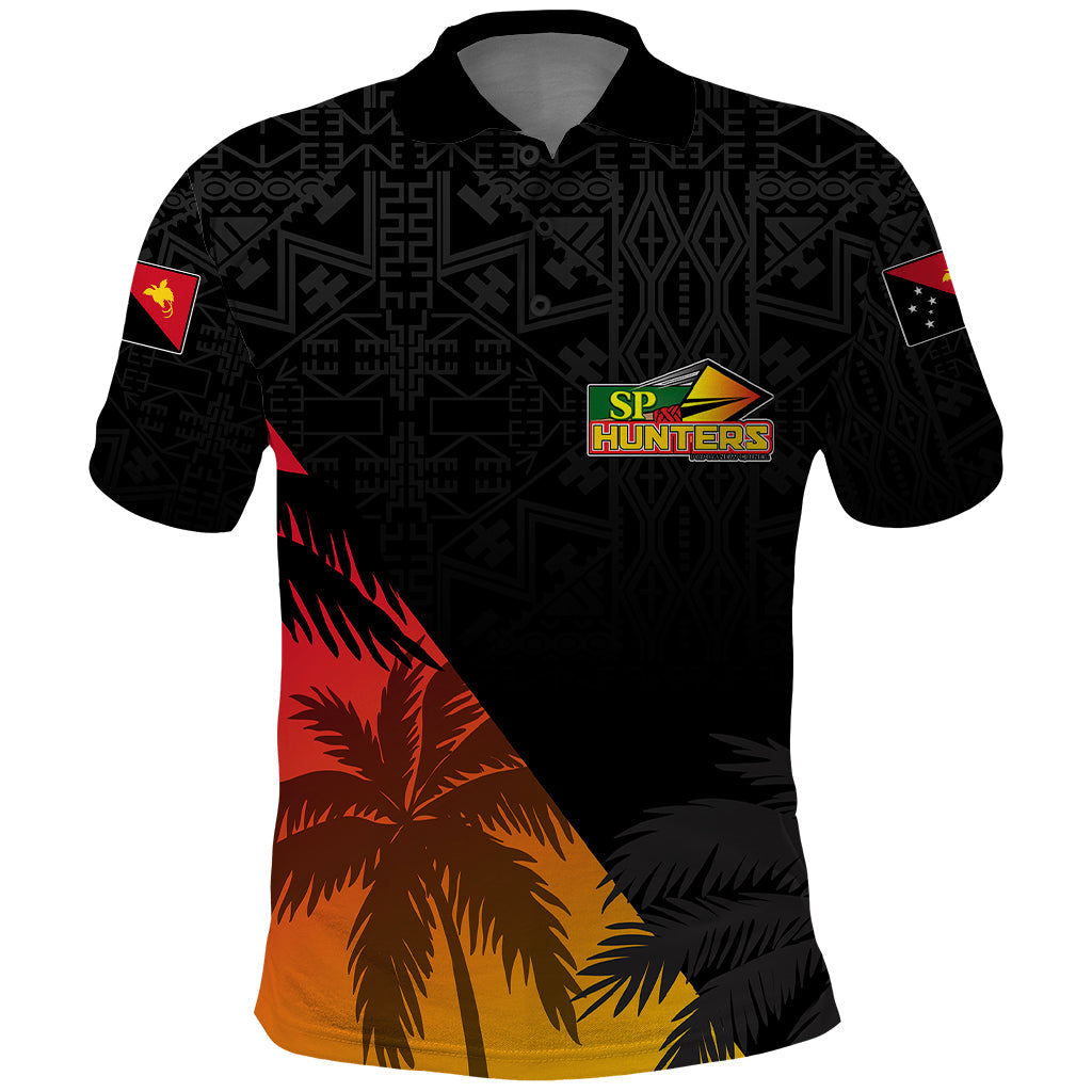 Personalised PNG Hunters Rugby Polo Shirt Palm Trees Simple