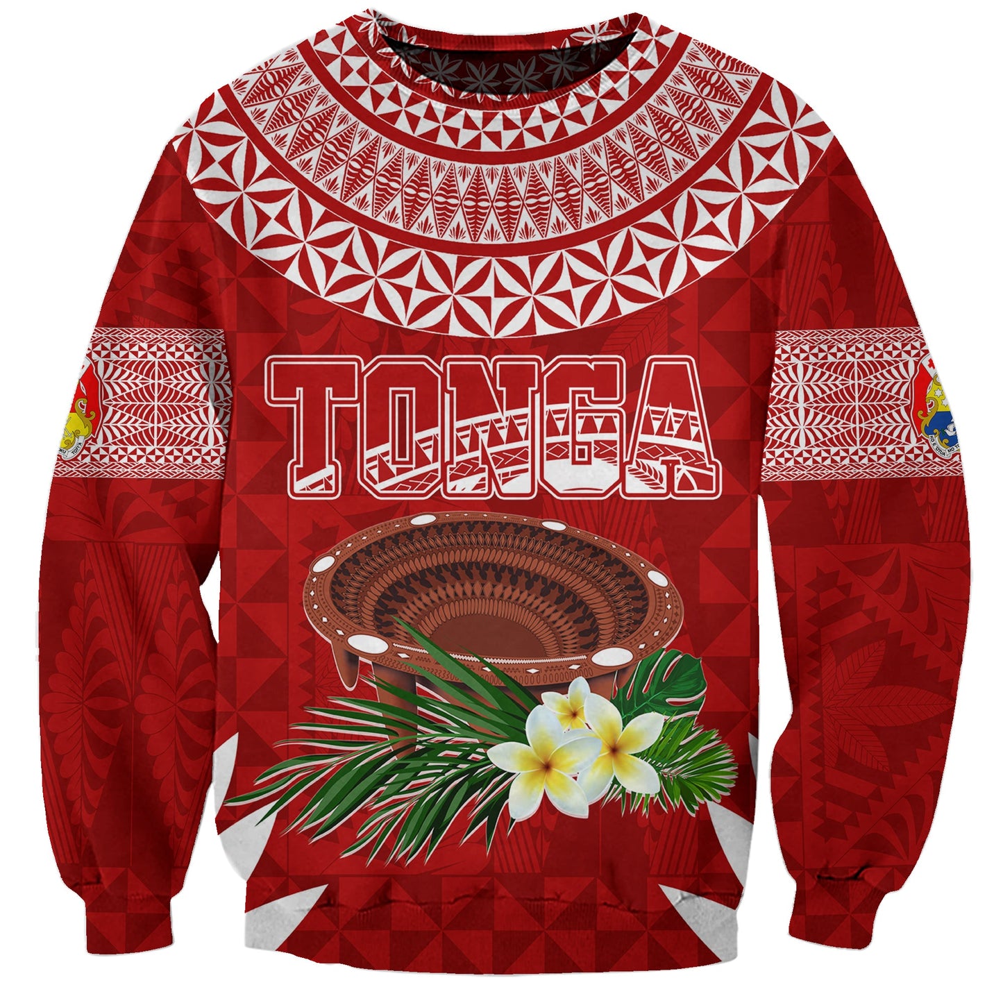 Tonga Independence Day Sweatshirt Kumete Kava Bowl With Plumeria