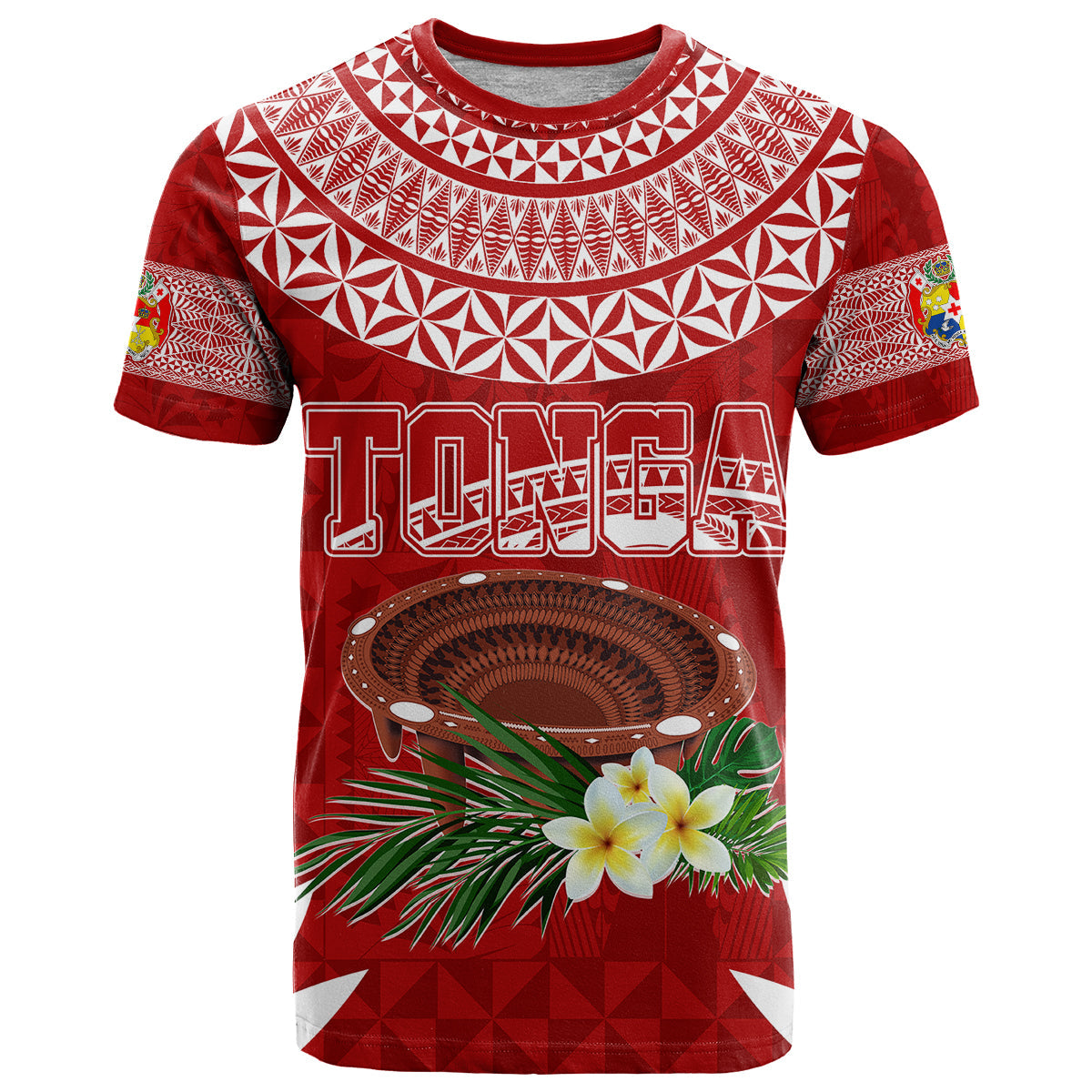 Personalised Tonga Independence Day T Shirt Kumete Kava Bowl With Plumeria