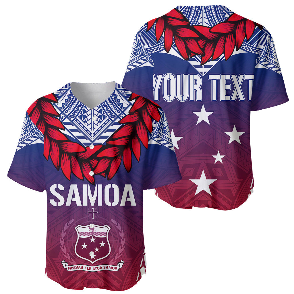 Personalised Samoa Independence Day Baseball Jersey Ula Fala Gradient Color