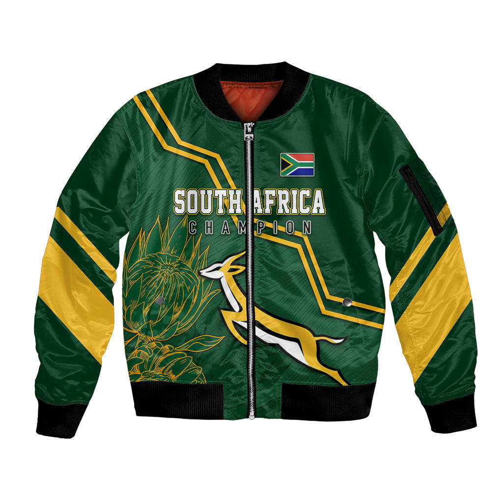 South Africa Rugby 2023 Sleeve Zip Bomber Jacket Champions GO Bokke