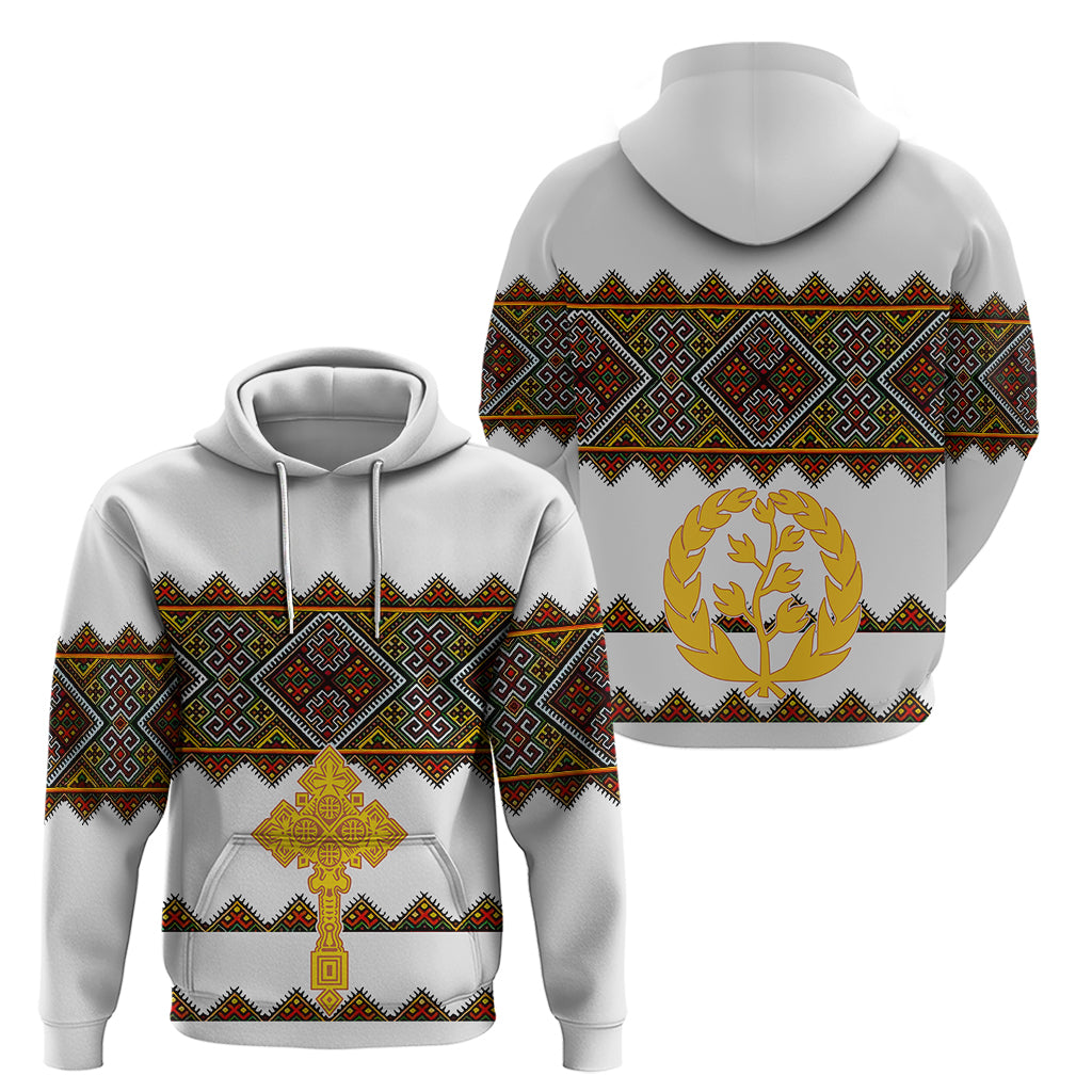 Eritrea Hoodie Tilet Mix Eritrean Cross White