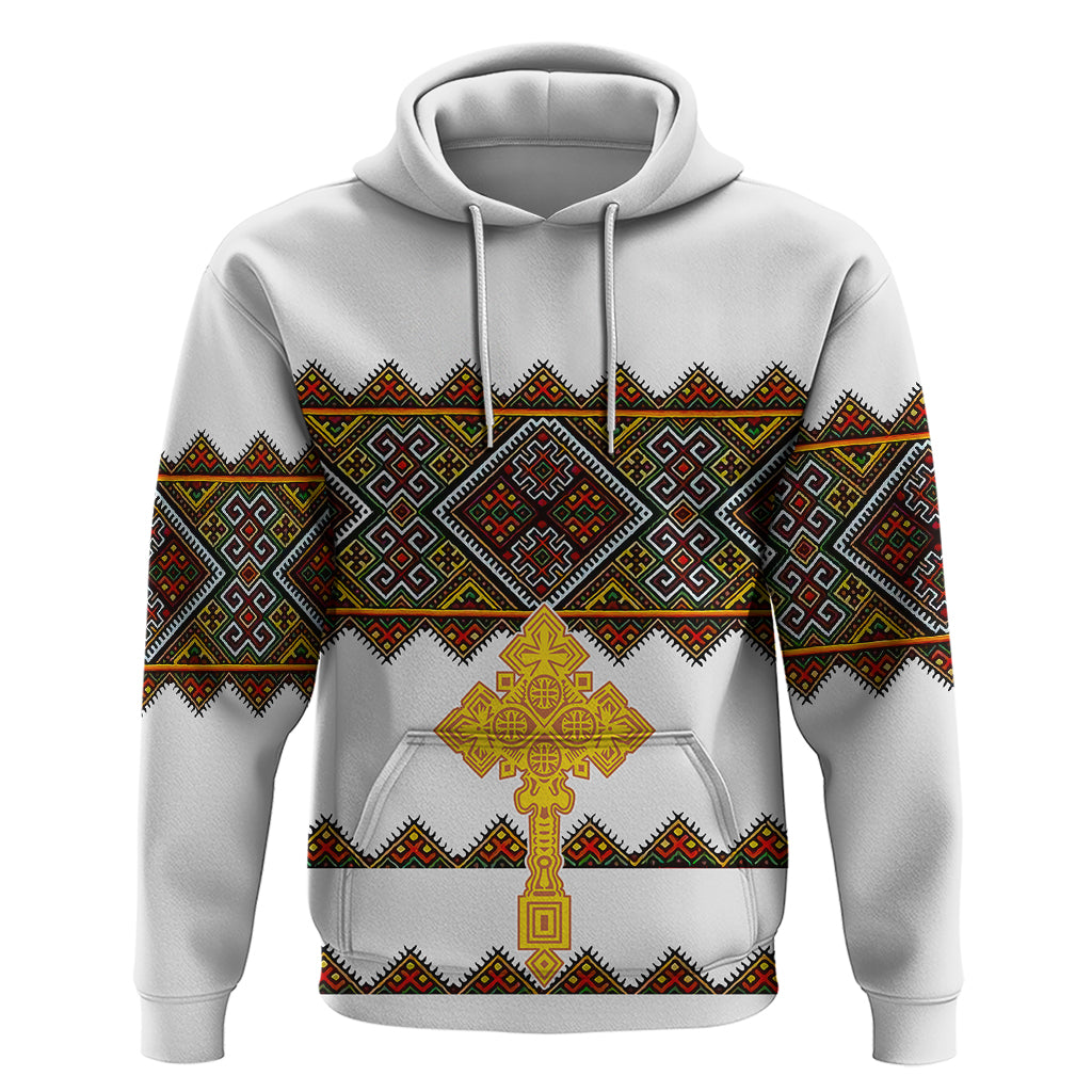 Eritrea Hoodie Tilet Mix Eritrean Cross White