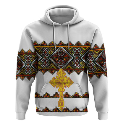 Eritrea Hoodie Tilet Mix Eritrean Cross White