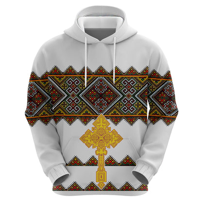 Eritrea Hoodie Tilet Mix Eritrean Cross White