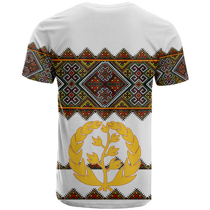 Eritrea T Shirt Tilet Mix Eritrean Cross White