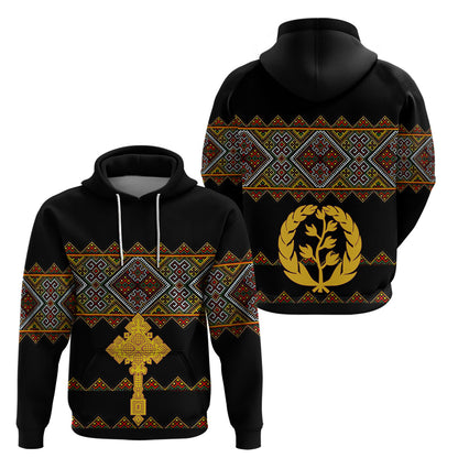 Eritrea Hoodie Tilet Mix Eritrean Cross Black