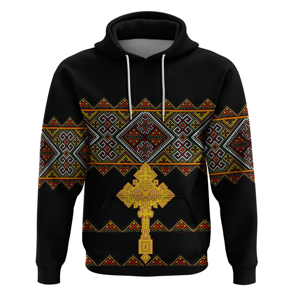 Eritrea Hoodie Tilet Mix Eritrean Cross Black