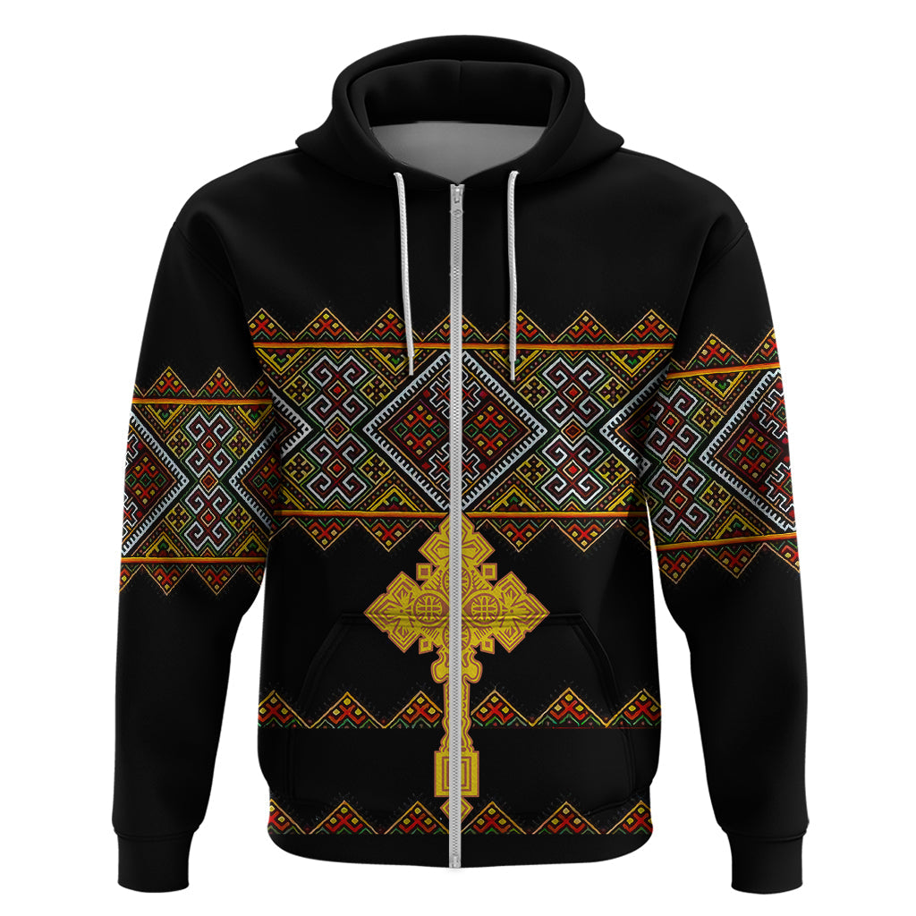 Eritrea Hoodie Tilet Mix Eritrean Cross Black