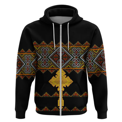 Eritrea Hoodie Tilet Mix Eritrean Cross Black