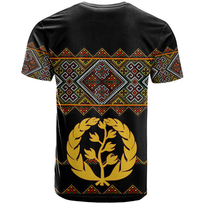 Eritrea T Shirt Tilet Mix Eritrean Cross Black