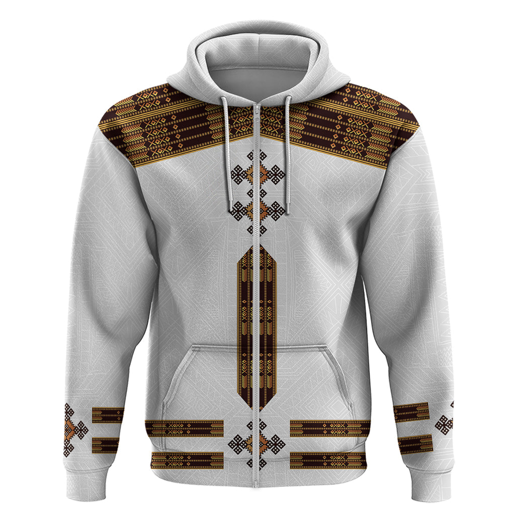 Eritrea Hoodie Tilet Habesha Style White