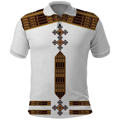 Eritrea Polo Shirt Tilet Habesha Style White