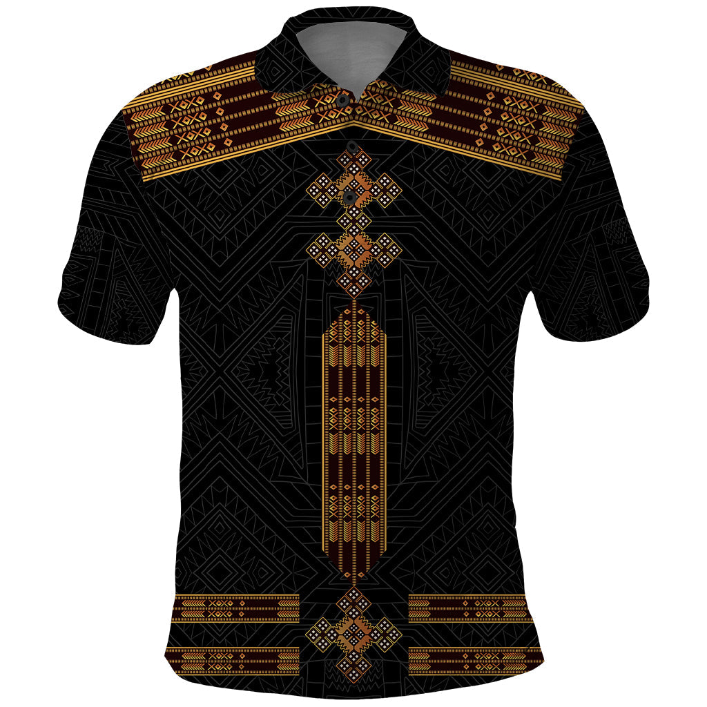 Eritrea Polo Shirt Tilet Habesha Style Black