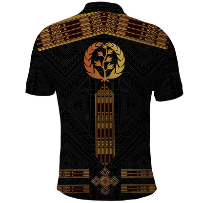 Eritrea Polo Shirt Tilet Habesha Style Black